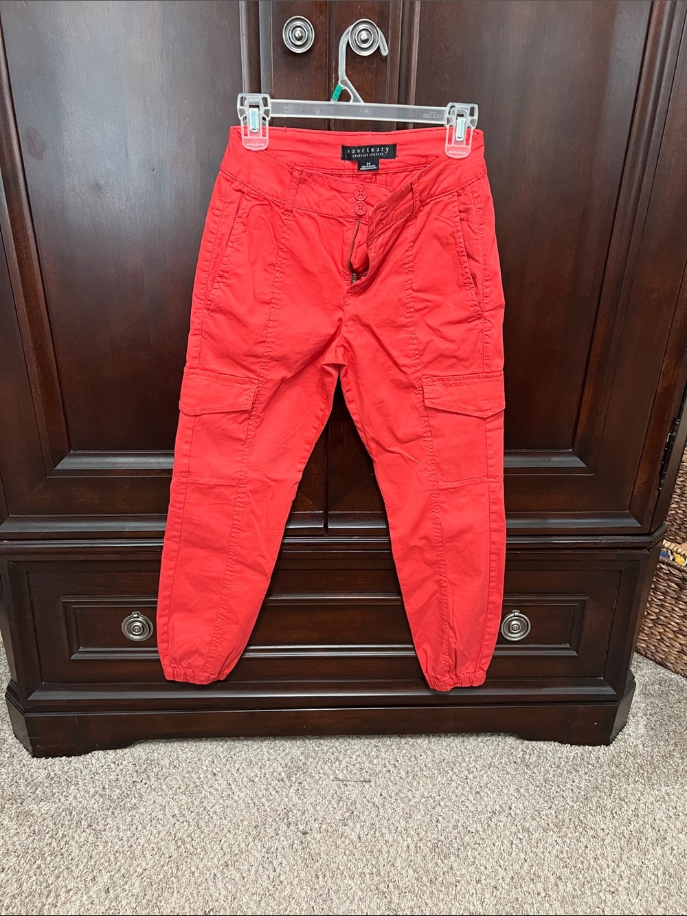 Sanctuary Red Utility Cargo Joggers
